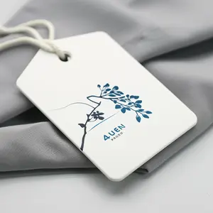 Hot Selling Wholesale Factory Clothing Paper Hang Tags With Customized Logo Beige Rectangle Swing Tags On Luxury