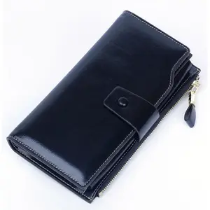 good quality and price of large capacity multi-functional long ladies wallet retro leather handbag wallet