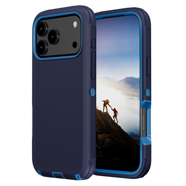 Dual Layer TPU+PC Shockproof Phone Case Anti Drop Hard Soft Hybrid Protective Cover For iPhone 17 18 Pro Max