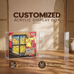 Étui de présentation en acrylique transparent de qualité supérieure pour boîte cadeau de carte <span class=keywords><strong>Pikachu</strong></span> V UNION, étanche, anti-poussière, protection UV à 99 %, support magnétique N52 - Product Image 1