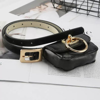 Nouvelle ceinture de mode hip-hop pour femmes avec petite bourse à monnaie, ceinture en cuir PU punk avec mini sac accessoire pour jeans et robes