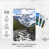 Calendrier vertical 2027 Patrimoine Géographique Mondial Paysages Naturels Créatif Personnalisé pour la Maison et l'Entreprise avec Logo sur Papier Couché