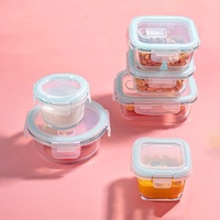 Petits pots en verre carrés pour aliments avec couvercles hermétiques - Étanches, compatibles micro-ondes, mini-récipients en verre pour collations/noix/préparation de repas