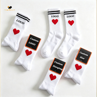 Calzini da Uomo Personalizzati di Alta Qualità con Logo, Design a Cuore e Strisce, Produzione su Misura per Marchi Startup