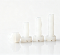 Vis en plastique de qualité industrielle à tête hexagonale fendue, finition unie, en PVDF, de M2 à M20, pour diverses industries – Fabrication chinoise, vente chaude