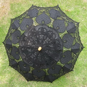 Ricamo del Cuore Della Pesca Del Cotone Del Merletto Ombrello Parasole di Cerimonia Nuziale Regali Puntelli <span class=keywords><strong>Foto</strong></span> - Product Image 3