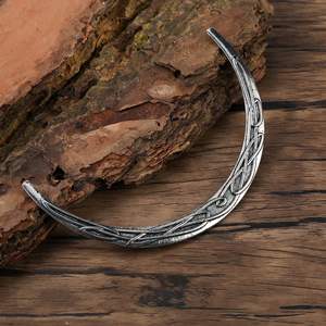 Horquilla para el pelo exquisita, plateada, <span class=keywords><strong>con</strong></span> nudo celta de luna creciente, estilo mítico nórdico, de nicho, estilo brujería, para <span class=keywords><strong>cabello</strong></span> en espiral - Product Image 1