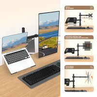 Support de moniteur double Khcoohoo ODM OEM avec plateau, taille d'écran 13"-27", capacité de charge 8 kg, acier allié, en stock