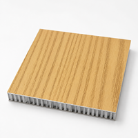 Panneau en aluminium alvéolé personnalisé, écologique, léger, résistant au feu et à l'humidité, motif grain de bois jaune, garantie 5 ans pour