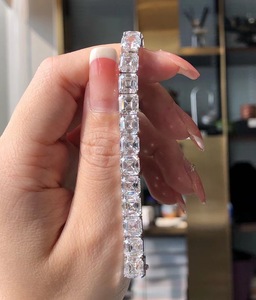 Bracciale <span class=keywords><strong>Tennis</strong></span> con Diamanti Coltivati in Laboratorio Certificati IGI, Taglio Asscher 0.1ct-1ct, Oro Bianco 18K, Colore D, VVS, <span class=keywords><strong>Gioielli</strong></span> da Donna, Vendita all'Ingrosso - Product Image 5