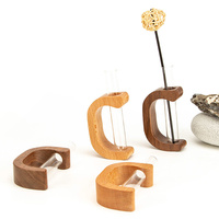 Support de vase créatif en bois de noyer et hêtre YUESHEN, support de tube à fleurs en bois pour voiture, pièces usinées CNC