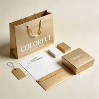 Maßgefertigte Champagner-Gold Starre Geschenkbox mit Papier-Einkaufstasche, Anhänger und Umschlag für Luxus-Verpackungen von Modemarken im Großhandel