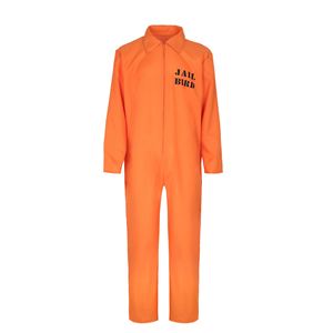 Disfraz de Mardi Gras para Hombre, Mono de Poliéster Naranja de Prisionero para Fiesta de Halloween - Product Image 3