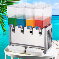 Distributeur de jus électrique à pulvérisation, machine à boissons froides à 4 réservoirs pour l'équipement de restauration hôtelière
