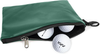 Pochette de golf compacte et imperméable Sac d'accessoires en cuir PU avec doublure en velours Sac à outils durable pour les essentiels de golf