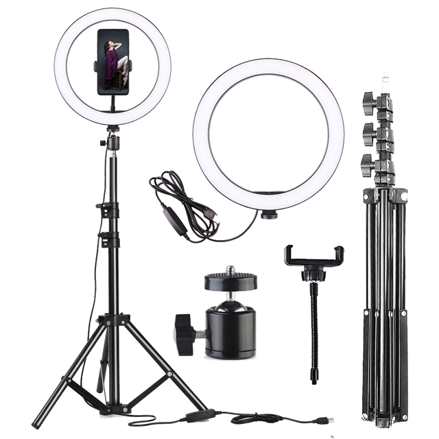 10inch 26CM Led Ring Light With Tripod Stand 3 Modes 10 Brightness Levels Ringlight/aros De Luz