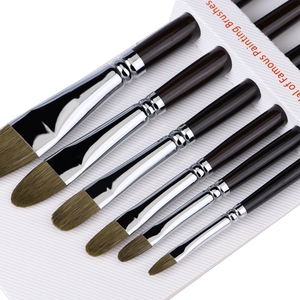 Offre Spéciale 6 pièces/ensemble belette cheveux Filbert forme Art pinceaux pour peinture à l'huile pinceaux - Product Image 3