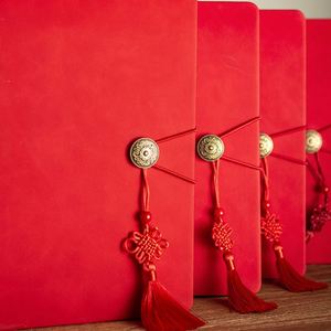 Cuaderno de Oficina Personalizado Tamaño A5/A6 con Botón Metálico, Banda Elástica, Borlas con Nudo Chino, Set de Regalo Empresarial, Adornos - Product Image 4