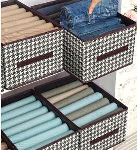 Contenedores de Almacenamiento Plegables, Organizadores de Armario Apilables con Asa de PU, Cajas de Almacenamiento de Tela Decorativas para el Hogar, Dormitorio y Armario - Product Image 3