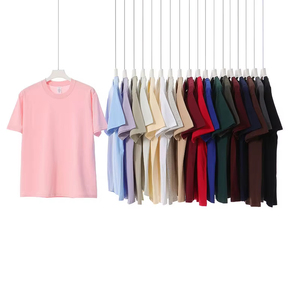 T-shirt homme uni 100% coton 230g sans couture latérale, manches courtes, coupe américaine, poids lourd, idéal pour l'été - Product Image 1