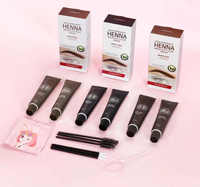 Teinture pour sourcils au henné noir semi-permanent 15ml*2, couleur longue durée, crème colorante naturelle pour cheveux, sans ammoniaque, formule à base de plantes