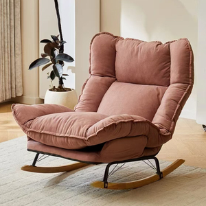 Chaises à bascule hôtel aile luxe meubles nordiques <span class=keywords><strong>fauteuil</strong></span> moderne velours métal bois maison Accent salon salon canapés chaises - Product Image 4