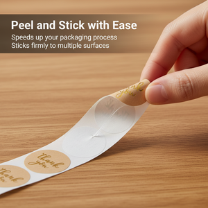 สติกเกอร์ติดบรรจุภัณฑ์อาหารแบบม้วน พิมพ์ลายตามสั่ง ฉลากกันน้ำ ลอกออกง่าย ผลิตจากกระดาษ PLA พร้อมกาวในตัว ปั๊มฟอยล์ทอง - Product Image 2