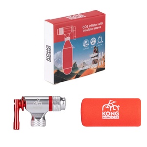 <span class=keywords><strong>Pompe</strong></span> à <span class=keywords><strong>CO2</strong></span> pour pneu de vélo, mini, en alliage d'aluminium, argent, 30-50 PSI, manomètre, valves Presta/Schrader, jeu de manchons (cartouches de <span class=keywords><strong>CO2</strong></span> non incluses) - Product Image 1