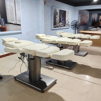 Table de massage pour traitement esthétique Chaise à cils Repose-pieds en métal Table d'examen Table de massage 3 moteurs Lit de massage électrique facial de luxe