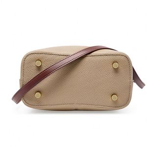 Sac seau en cuir véritable pour femme tendance, 21,5x21x11 cm, fermeture à glissière, bandoulière amovible, toutes saisons, portable - Product Image 5