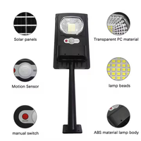 Farola Solar de 100W, Impermeable, con Control Óptico, para Exteriores, para Carreteras, Lámpara Solar para Exteriores