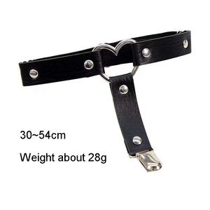 Liguero elástico Punk gótico para mujer, cinturón de Bondage con elástico para pierna y muslo, medias de piel sintética con corazón - Product Image 3