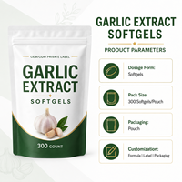 Gélules d'extrait d'ail 300 unités Complément alimentaire à base de plantes OEM Marque privée Usage adulte Faible teneur en sucre Antioxydant