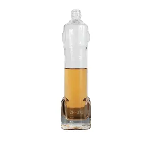 定制透明火箭杜松子酒威士忌伏特加烈酒葡萄酒带软木塞的空玻璃瓶