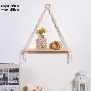 Corde en bois suspendue étagère flottante ferme Style rustique <span class=keywords><strong>macramé</strong></span> tenture murale - Product Image 5