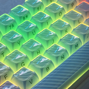 Teclado mecánico de eje magnético transparente para PC de 136 teclas OEM HJSDZHI <span class=keywords><strong>Magic</strong></span> Wave White Keycap Set grabado lateral - Product Image 4