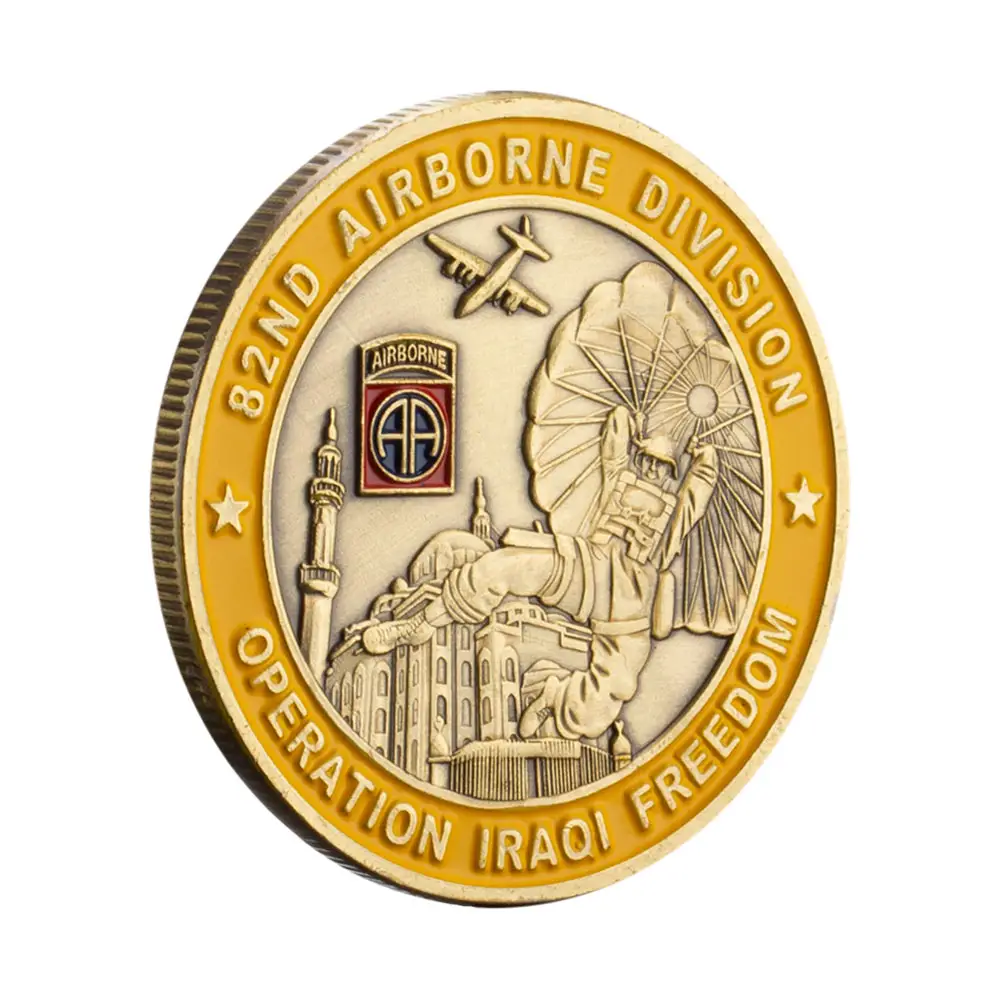 2003 Operación Libertad Iraquí 82 División Aerotransportada Saint George Desafío conmemorativo Colección de monedas Regalo