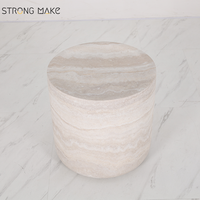 Juego de Mesa de Centro de Lujo, Decoración para el Hogar, Diseño Moderno Nórdico, Mesa de Centro de Fibra de Vidrio Color Mármol Travertino para la Sala de Estar