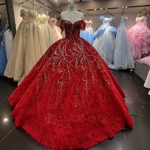 Robe de Quinceañera Dy6948-1 avec perles et sequins, appliques de dentelle naturelles, charmante robe de bal pour Miss 15, Vestido De Xv - Product Image 4