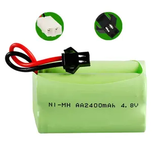 Ipower 4.8v 2400mah AA镍氢充电电池，带SM/KET-2P连接器，用于遥控玩具车坦克机器人船