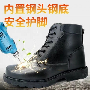 Bottes de neige d'hiver pour hommes, couleur noire unie, talon moyen, lacets avant, bottes de ski d'extérieur, coton chaud, isolées, imperméables - Product Image 2