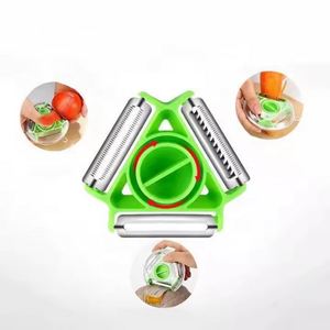 Outil de cuisine multifonction 3-en-1 en acier inoxydable, éplucheur de pommes de terre et coupe-légumes et fruits, très vendu - Product Image 4