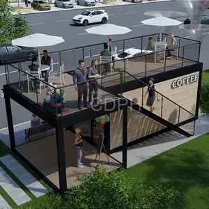 Chinese Prefab Portable 40FT Shipping Container Cafe Shops Fast Food 10FT Mobile Container Coffee Bar Houses