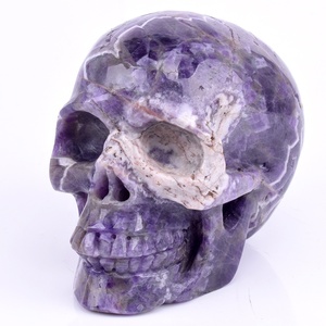 Tamaño mediano tallado a mano artesanía de cristal China amatista calavera talla - Product Image 3