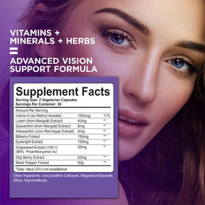 Custom Logo Andere Gezondheidszorg Supplement Luteïne Supplementen Ogen Zorg Vitamine Mineraal Helder Zicht Supplement <span class=keywords><strong>Capsules</strong></span> - Product Image 3