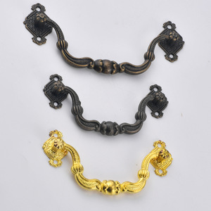 Chinese Style Zinc Alloy Drawer Handles Bar Shape Antique Bronze Gold Plated Durable Cabinet Furniture <b>Hardware</b> Small Large Size - Product Image 1