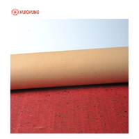 Good quality red color with gold film bamboo grain synthetic cork sheet for wallets or bags