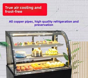Nhiệt độ duy nhất dẫn ánh sáng thép không gỉ làm mát không khí <span class=keywords><strong>Showcase</strong></span> Tủ đông trở lại Countertop hiển thị trường hợp bánh làm mát bánh - Product Image 3