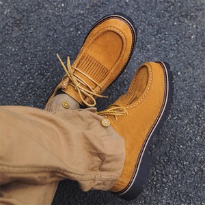 รองเท้าลำลองหนังกลับสไตล์ใหม่สำหรับผู้ชาย รุ่นเพิ่มความสูง แต่งพู่ห้อย แบบหุ้มข้อต่ำ - Product Image 3
