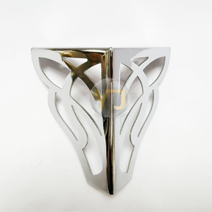 YIJUN Furniture Legs Metal <b>Silver</b> Hollowed Out Floral Decorative Heavy Duty Modern Minimalist Luxury Cabinet Support 2339 - Product Image 1